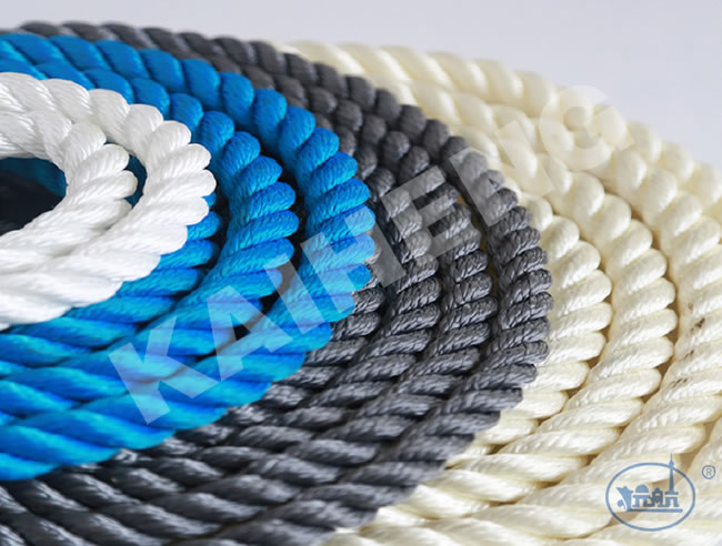 Three strands of rope Four strands of rope Six strands of rope